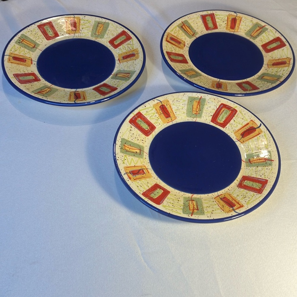 Lot of 3 Pfaltzgraff SEDONA Stoneware Hand Painted Lunch Salad Plates